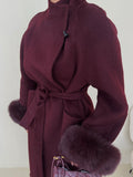 Burgundy wool coat