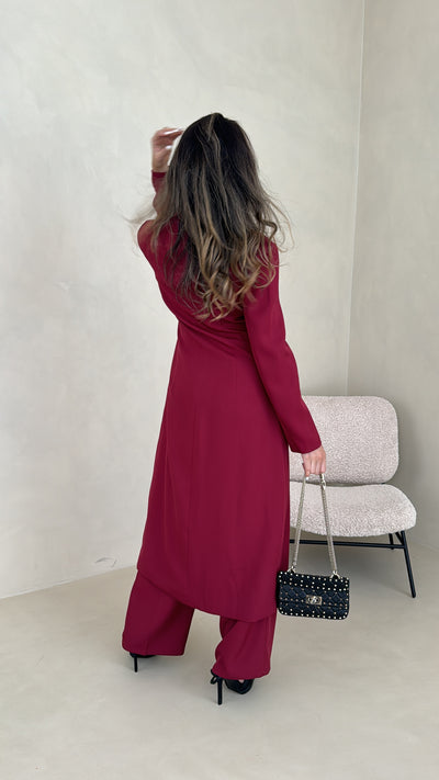 Zahwa suit maron