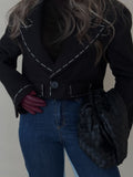 Black crop winter jacket