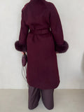 Burgundy wool coat