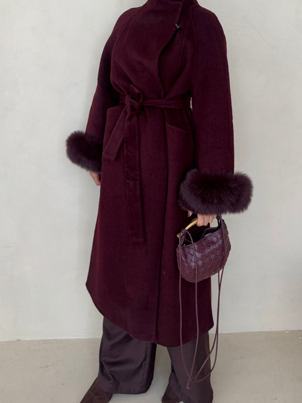 Burgundy wool coat