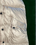 Long beige puffer vest