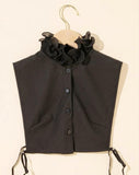 Black ruffles high neck