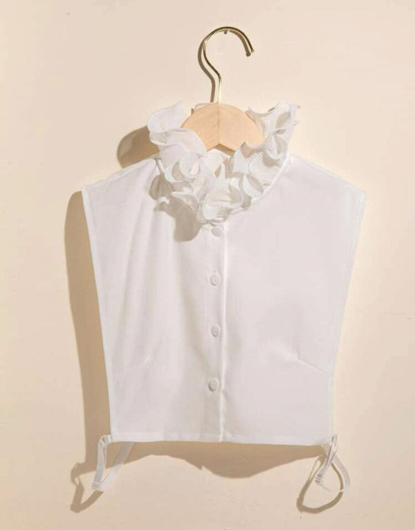 white ruffles high neck