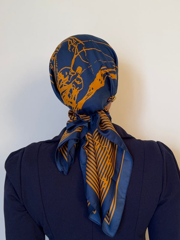 Blue yellow shade scarf