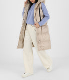 Long beige puffer vest